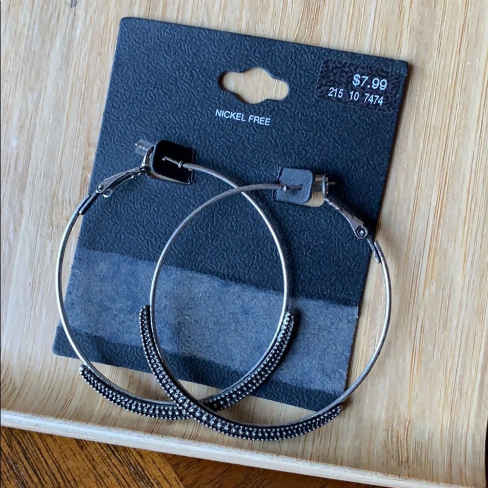 Silver hoop earrings, Brand new with original tags